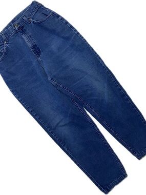 Lee Women's High-Rise Tapered Jeans in Dark Blue size 12